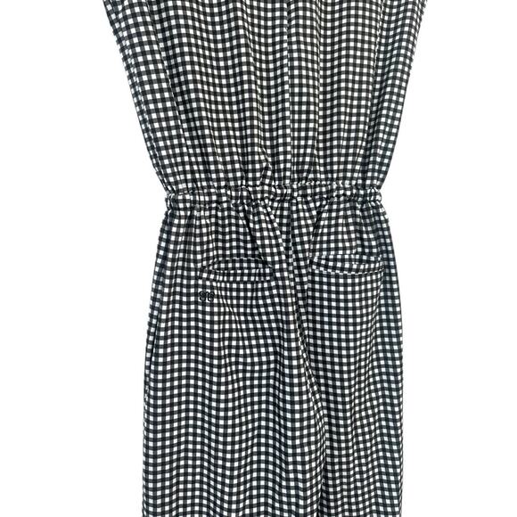 Albion Fit Black White Gingham Crop Jumpsuit Sleeveless Tie Waist Size XS - Picture 9 of 10